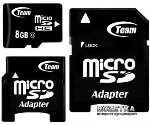 MicroSD 8GB Team (SD adapter) Class 4  ― Доктор Мобил