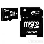 MicroSD 4GB Team (SD adapter) Class 4